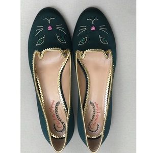 Charlotte Olympia Bejeweled Kitty Flats